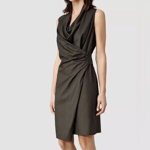 All Saints Khaki Edyen Belted Wrap Dress 4